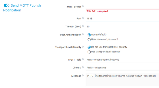 Send MQTT Publish Notification