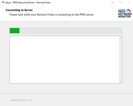 Remote Probe Setup Connecting to the PRTG Core Server